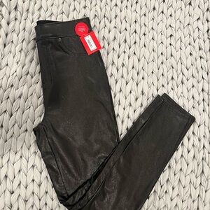 SPANX Black Faux Leather Jeans
